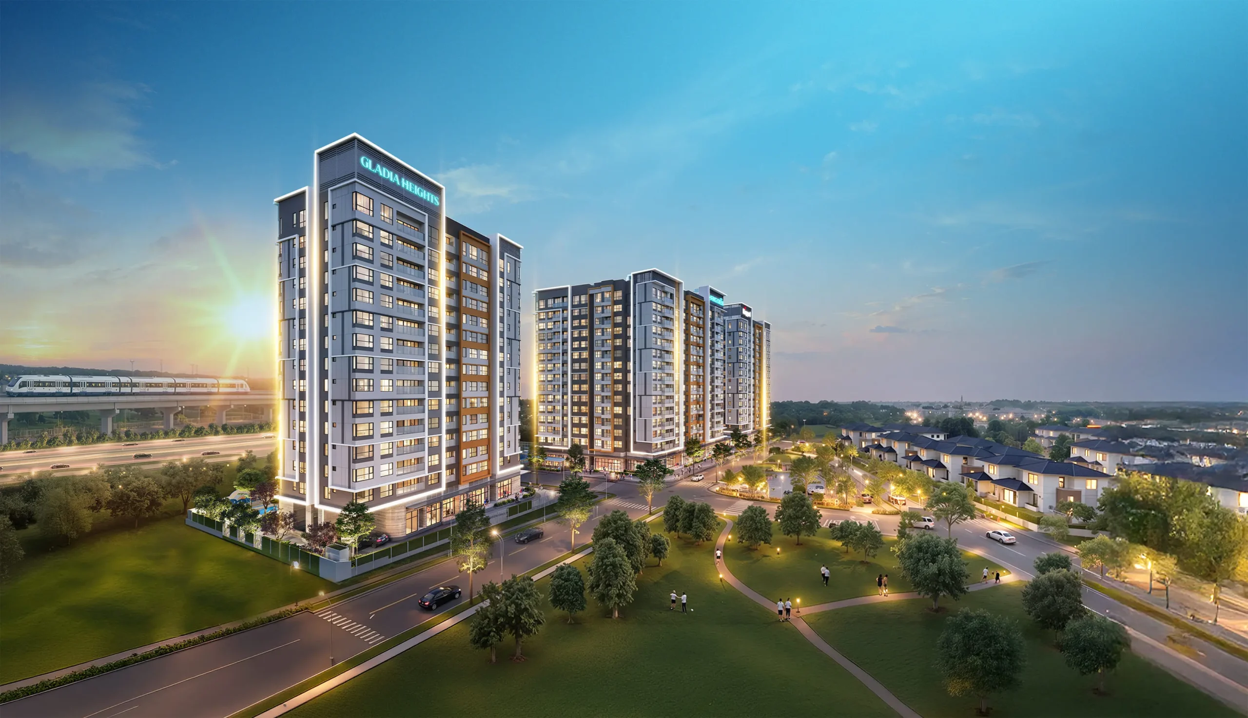 Phối cảnh các tháp căn hộ Gladia Heights