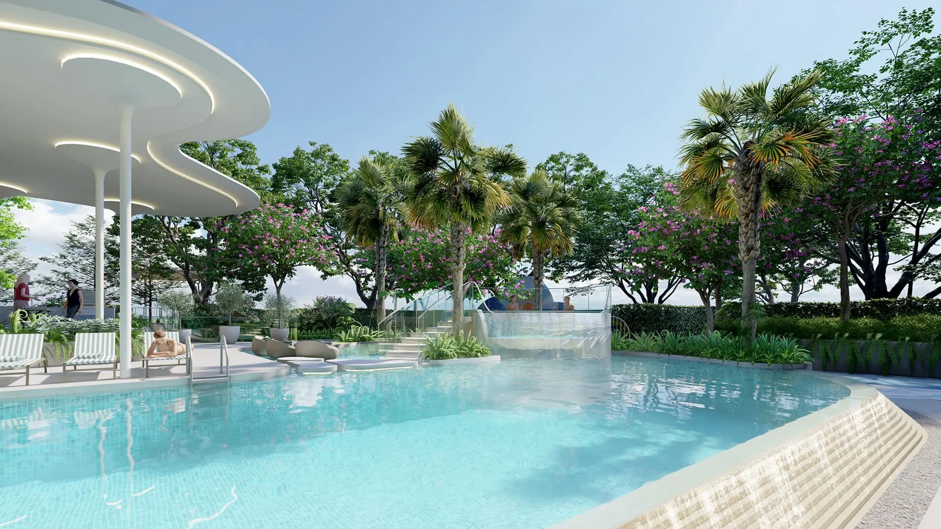 Phối cảnh hồ bơi ánh sao tại Gladia Heights