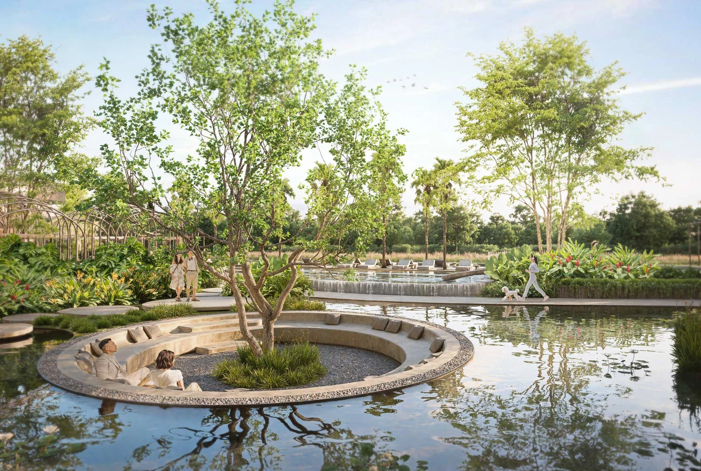 Phối cảnh Ghế ngồi âm sàn Palm River