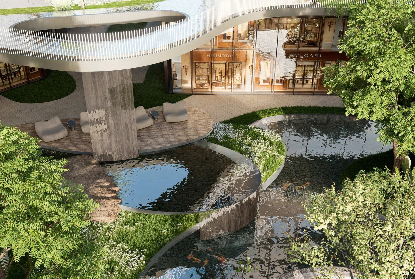 Phối cảnh Thư giãn thác nước Palm River
