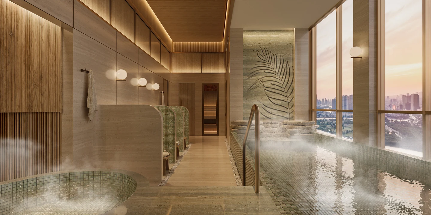 Phối cảnh Onsen trên không Palm River