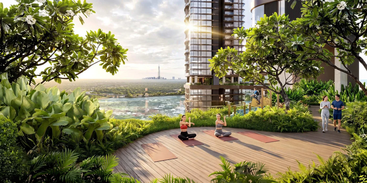 Phối cảnh Yoga trên không Palm River