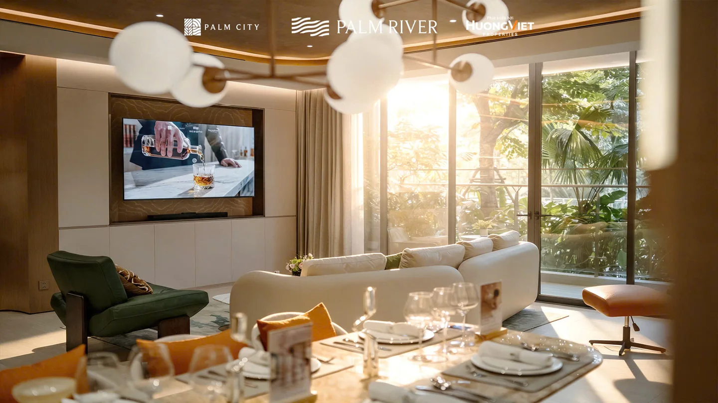 Phối cảnh Phòng khách 3 phòng ngủ Palm River