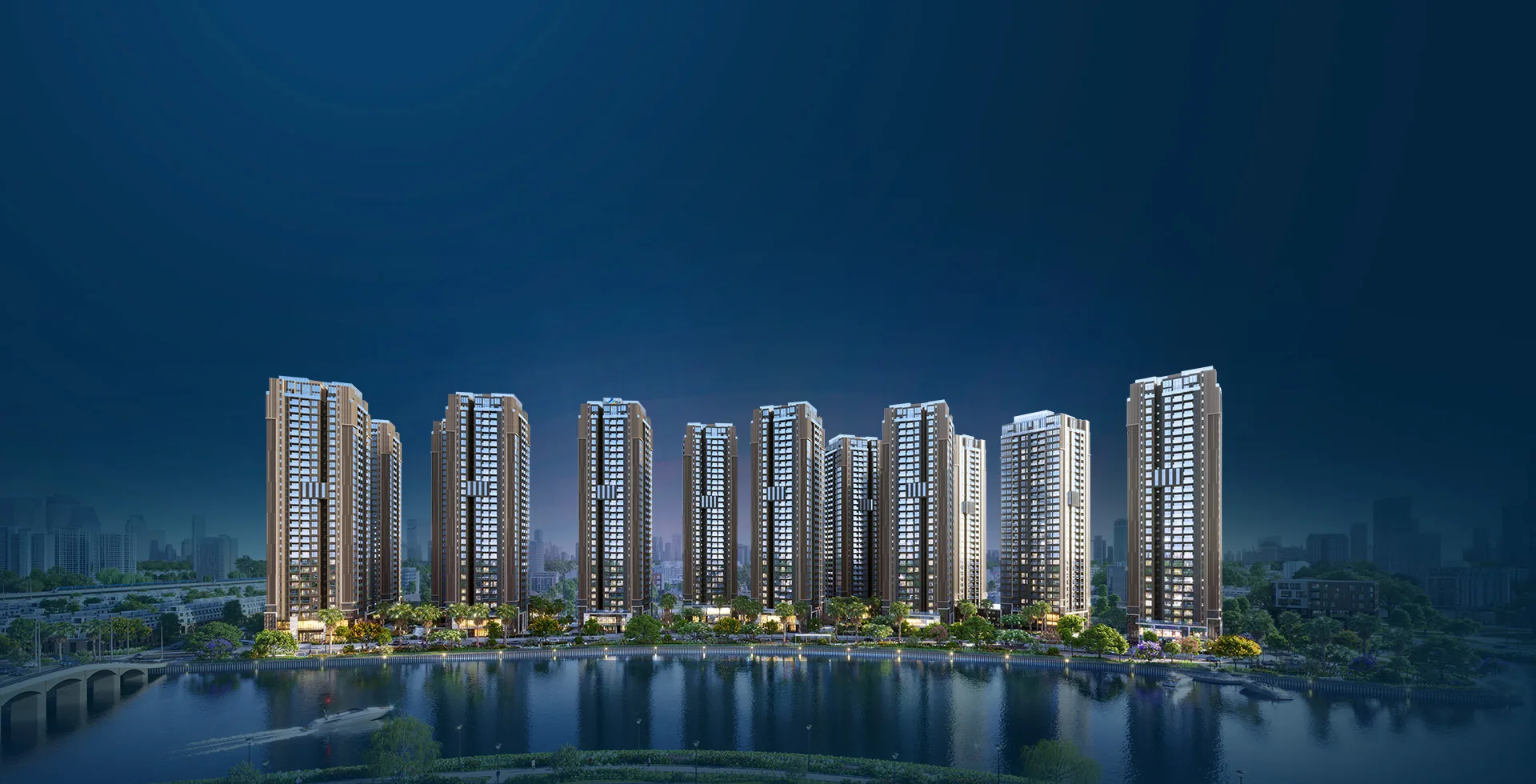 Phối cảnh bán đảo The Privé bên sông