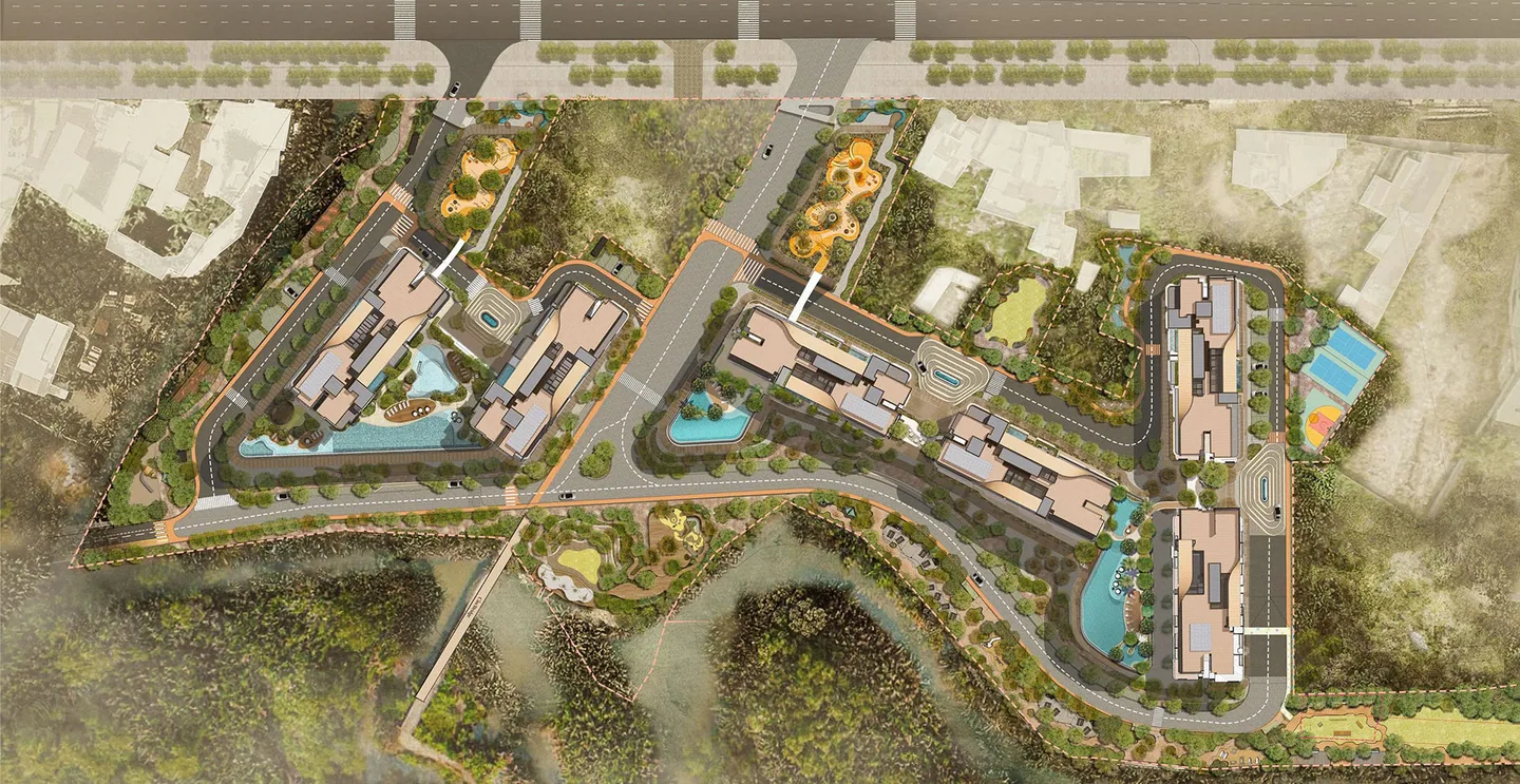 Sơ đồ tiện ích khối đế và tầng trệt Eaton Park